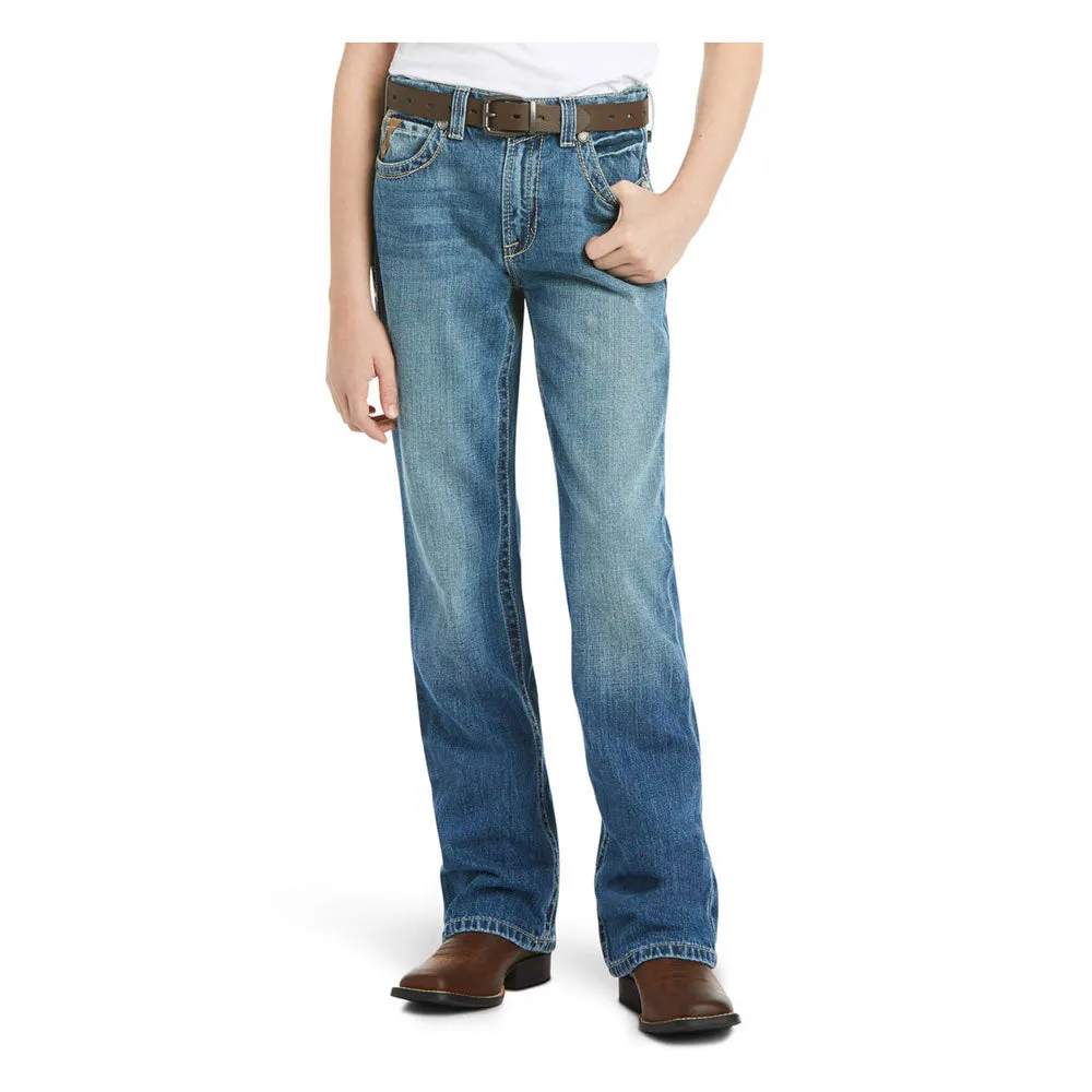 10018345 Ariat Boys B4 Relaxed Boundary Boot Cut Jean