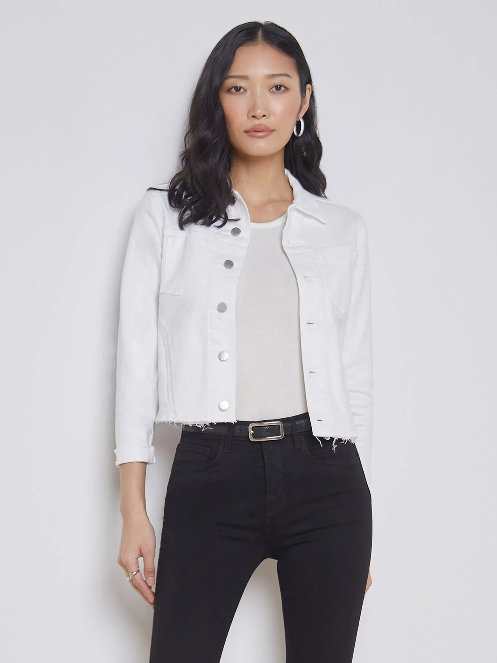 1431kbo L'AGENCE Janelle Slim Raw Jacket