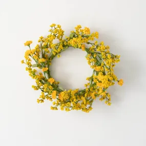 14"H Sullivans Yellow Wildflower Small Wreath, Yellow