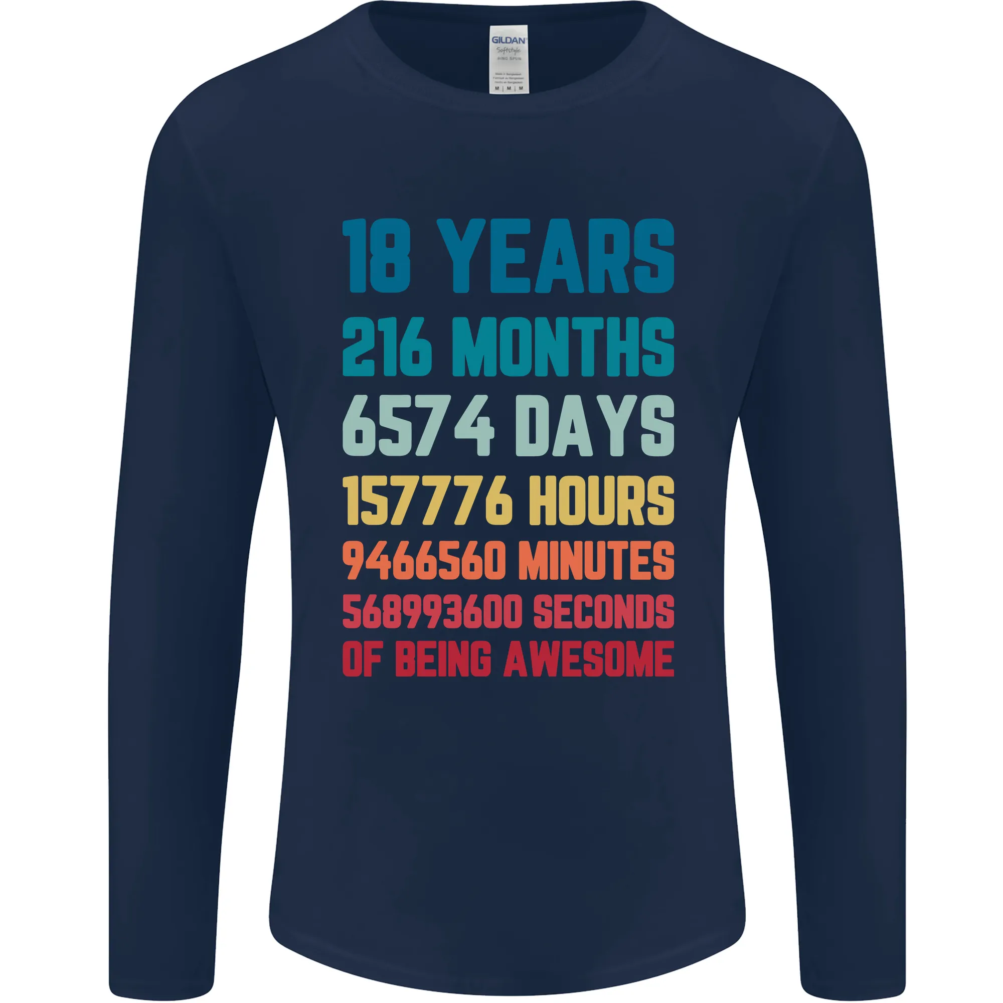 18th Birthday 18 Year Old Mens Long Sleeve T-Shirt