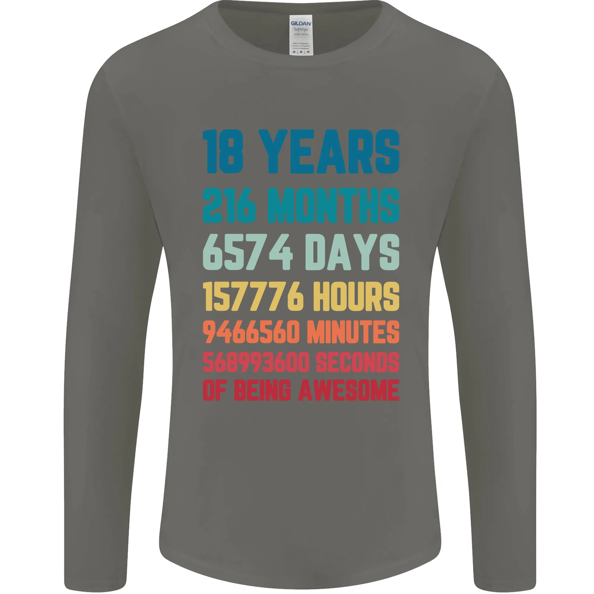 18th Birthday 18 Year Old Mens Long Sleeve T-Shirt