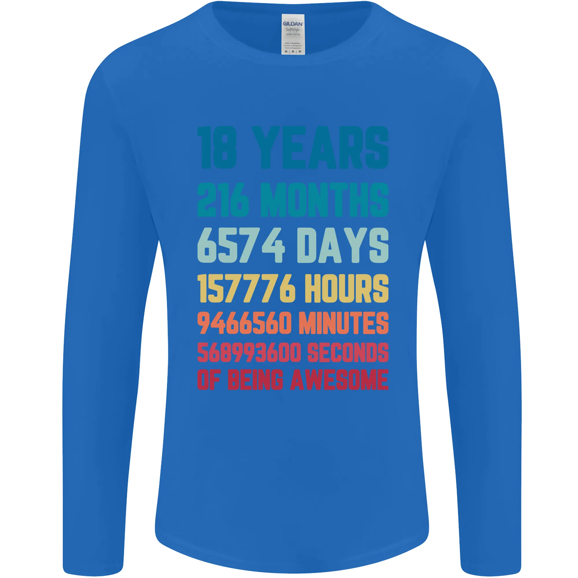 18th Birthday 18 Year Old Mens Long Sleeve T-Shirt