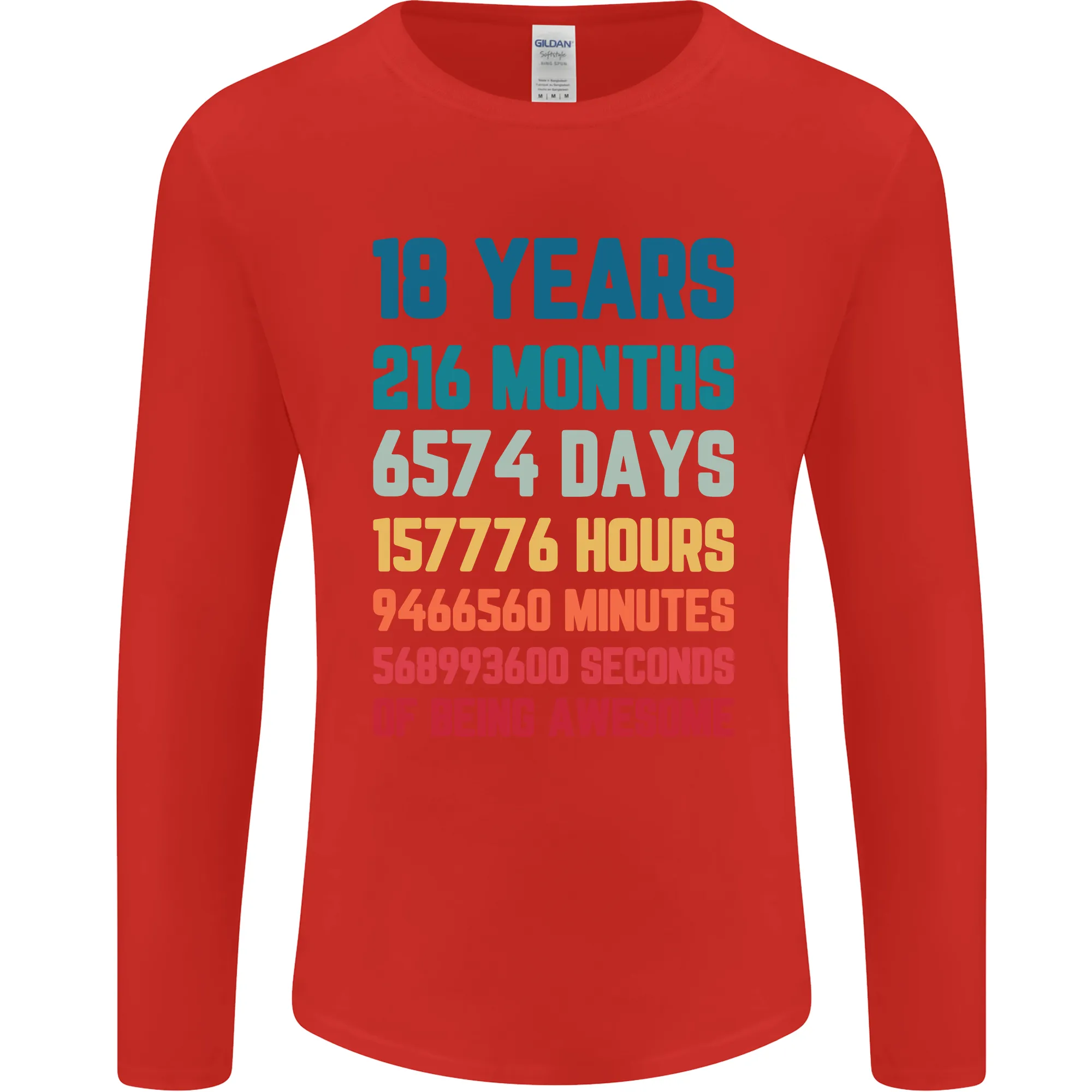 18th Birthday 18 Year Old Mens Long Sleeve T-Shirt