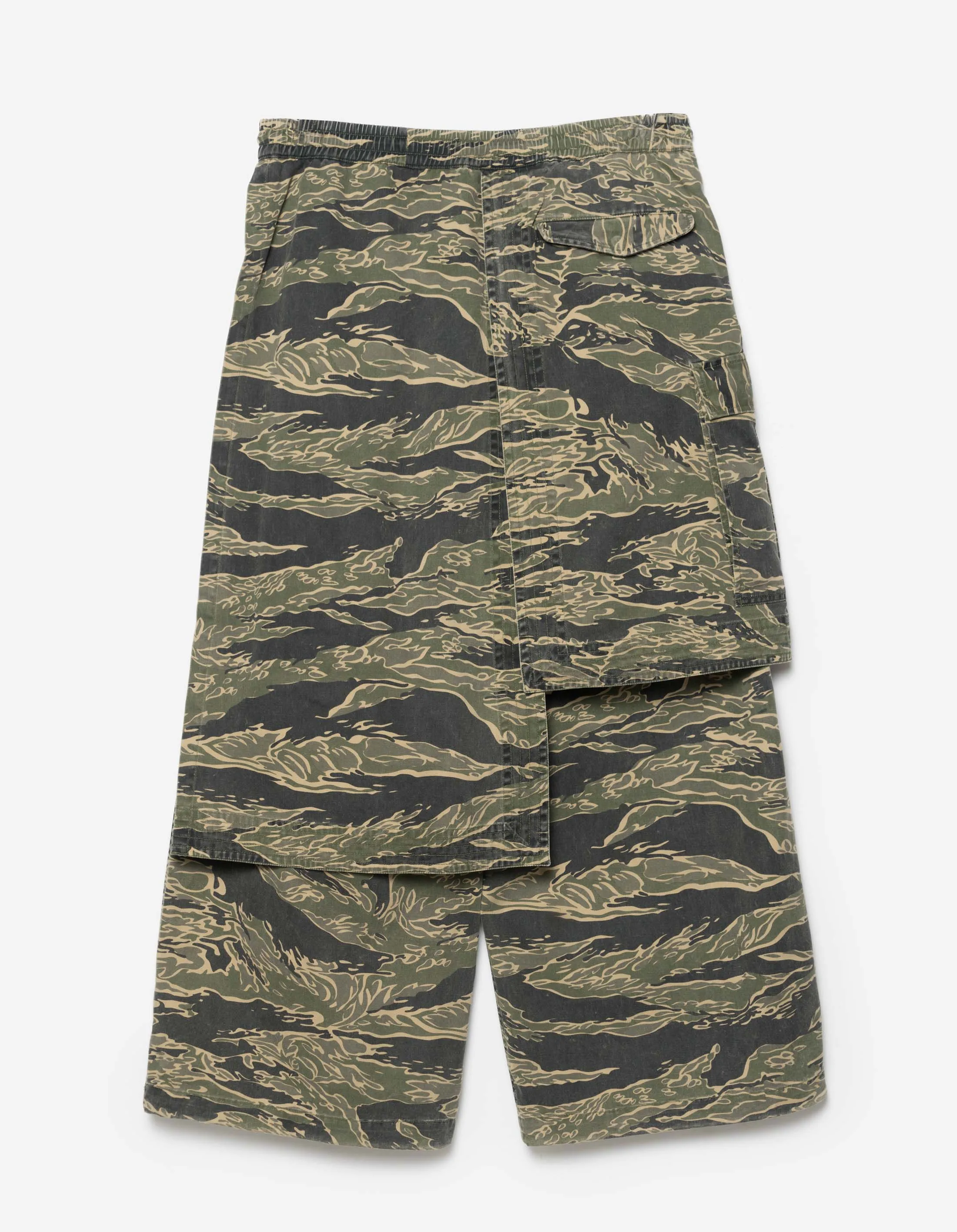 6110 Camo Asym Hakama Track Pants Mint Gold