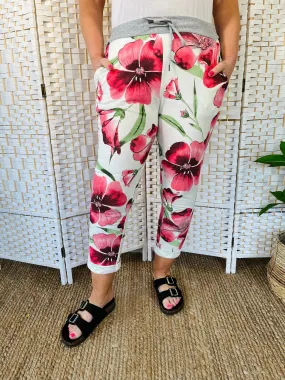 Alice Joggers Fiery Florals - Raspberry