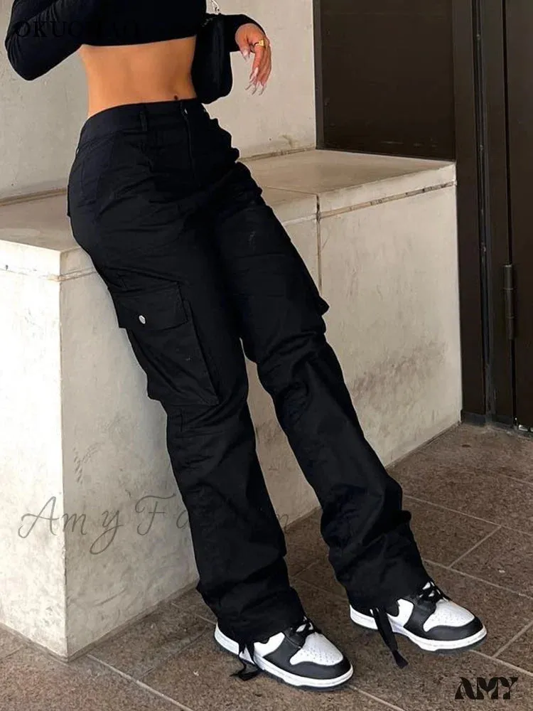 Amy Fashion - Vintage Grey Cargo Pants