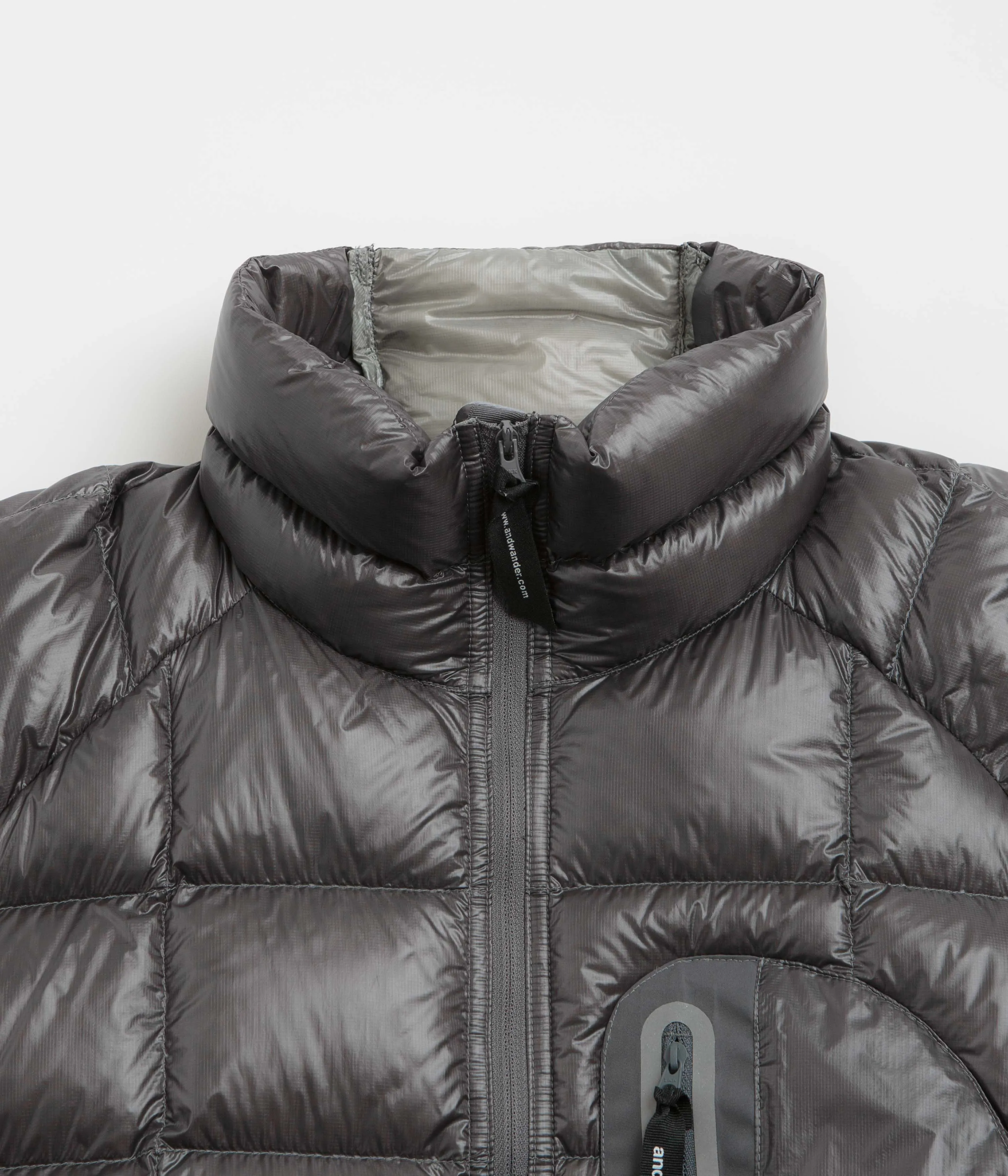 and wander Diamond Stitch Down Jacket - Grey