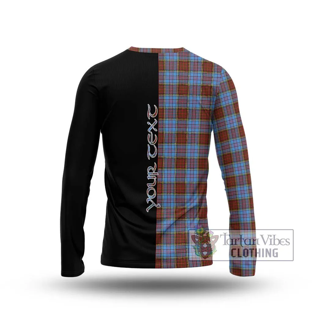 Anderson Modern Tartan Long Sleeve T-Shirt with Family Crest and Half Of Me Style