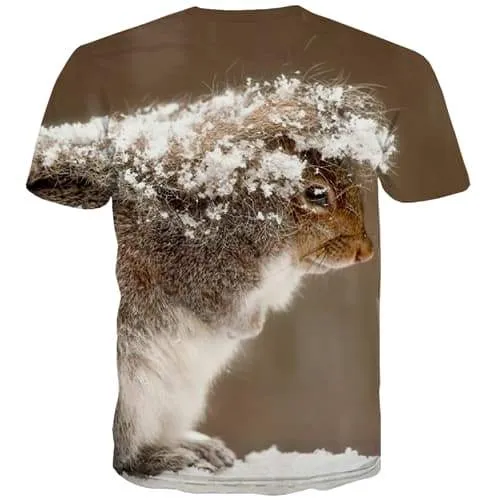 Animal T-shirt Men Mouse T shirts Funny Snowflake Tshirts Cool Harajuku Tshirts Casual Funny T-shirts Graphic Short Sleeve