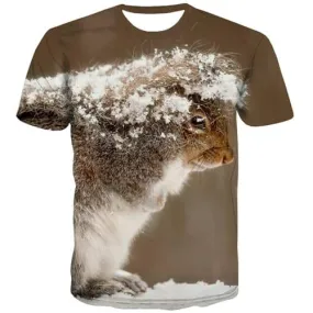 Animal T-shirt Men Mouse T shirts Funny Snowflake Tshirts Cool Harajuku Tshirts Casual Funny T-shirts Graphic Short Sleeve