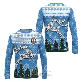 Armstrong Clan Christmas Long Sleeve T-Shirt Celtic Reindeer Style