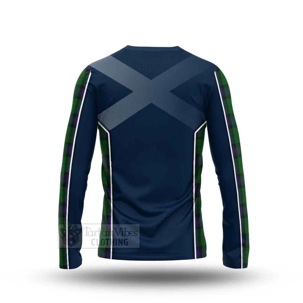 Armstrong Tartan Long Sleeve T-Shirt with Family Crest and Scottish Thistle Vibes Sport Style