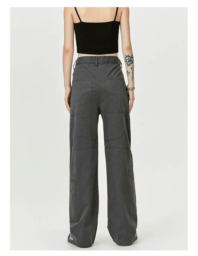 Asymmetric Zipped Pocket Cargo Pants