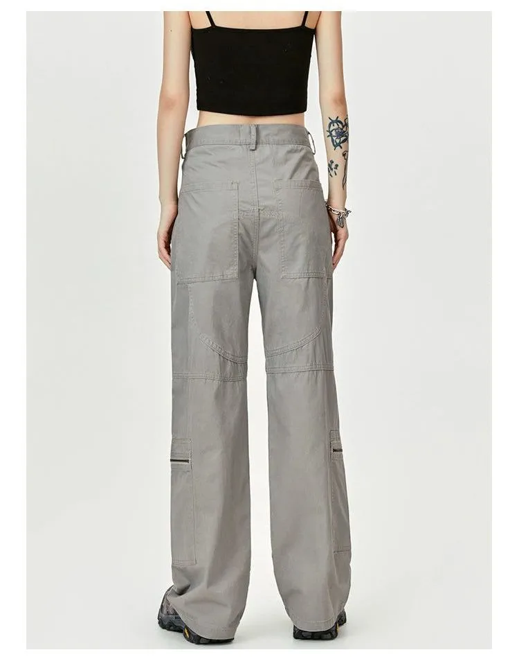 Asymmetric Zipped Pocket Cargo Pants