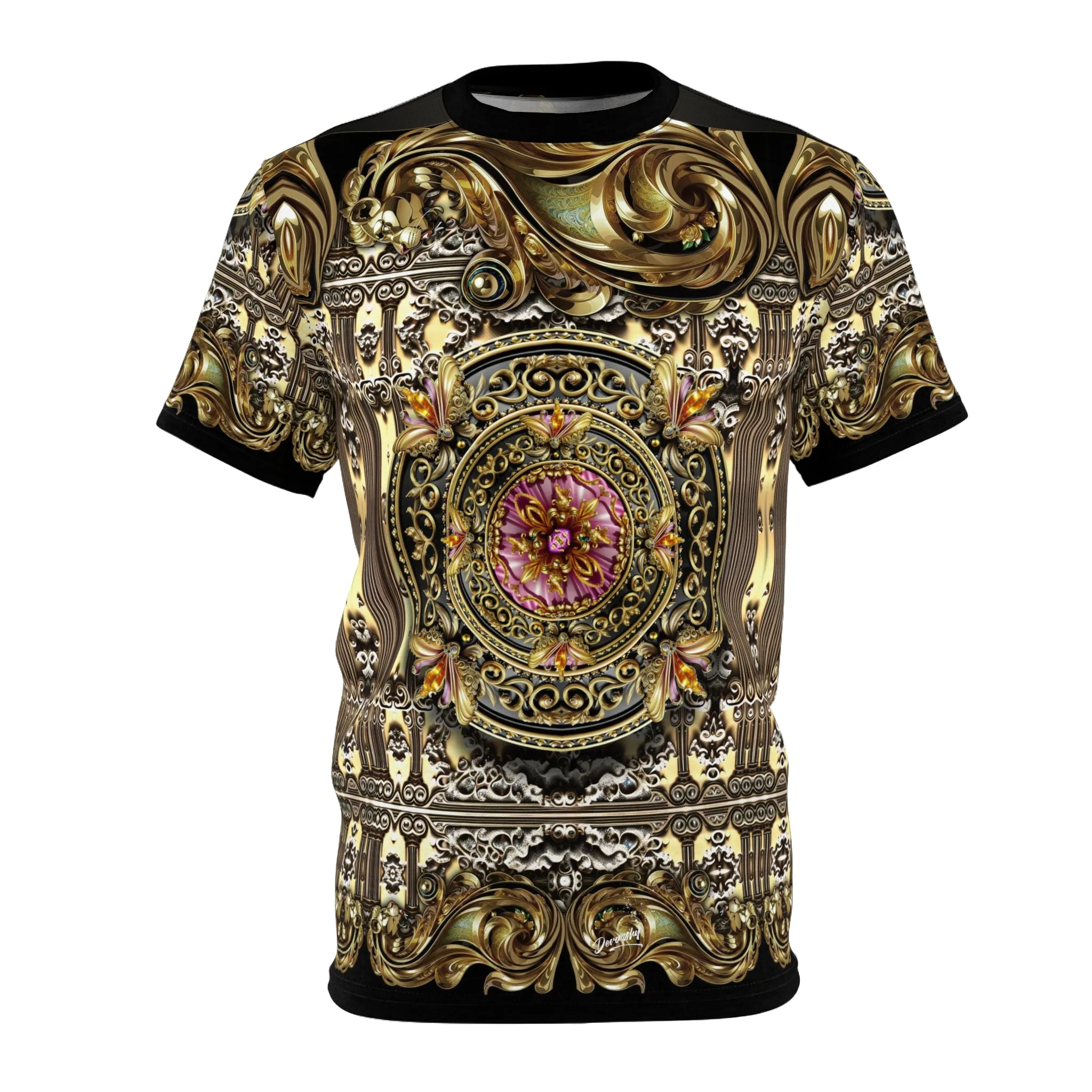 Baroque Treasures T-Shirt Unisex All Over Print Tee Baroque Decorative Gold Unisex T-Shirt | D20217