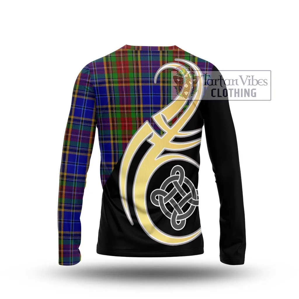 Beattie Tartan Long Sleeve T-Shirt with Family Crest and Celtic Symbol Style