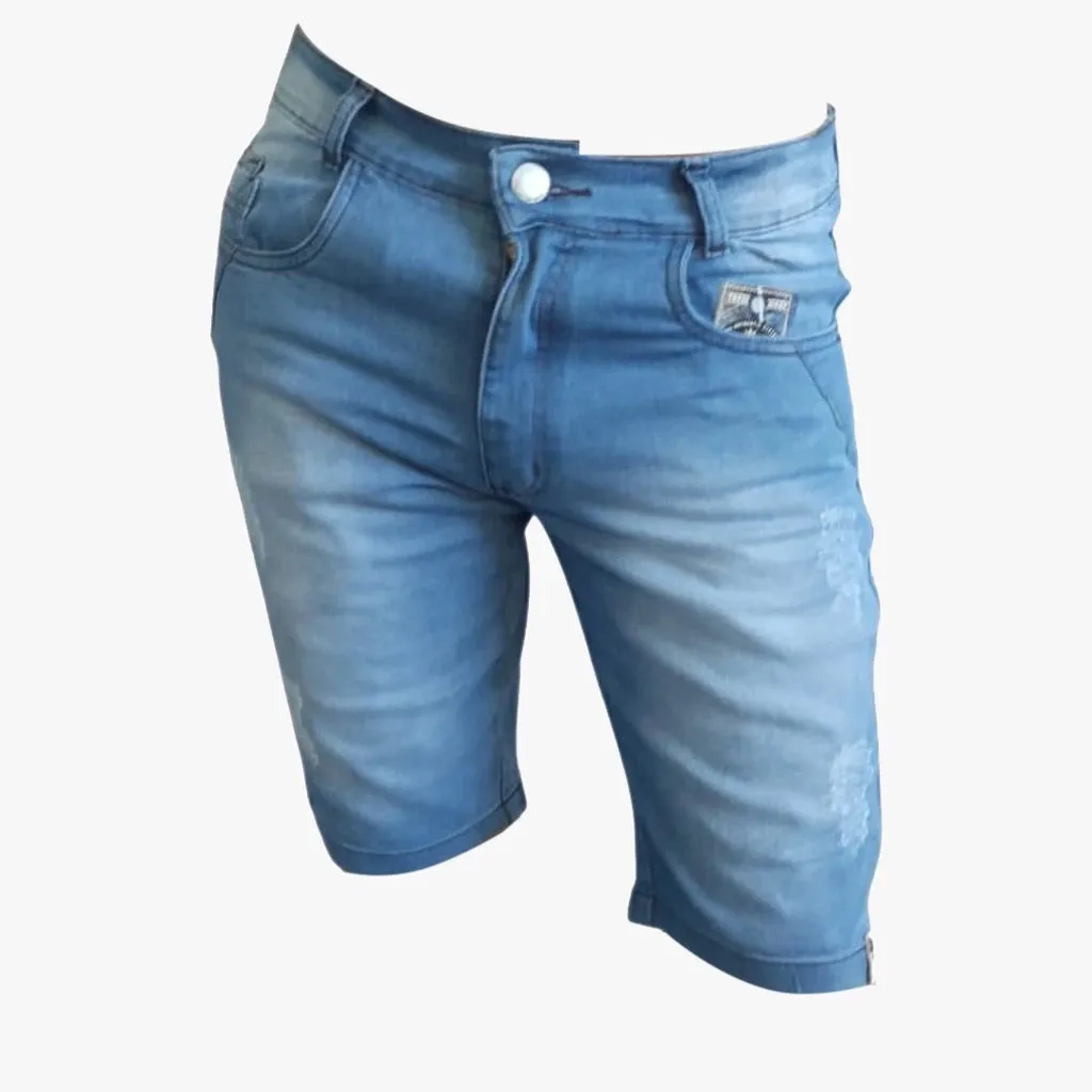 Bermuda Jeans Masculina Com Lycra Destroyd