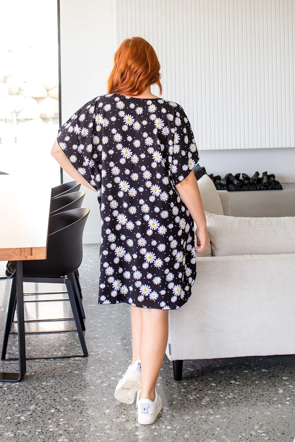 Black Short Kaftan Dress - Daisy