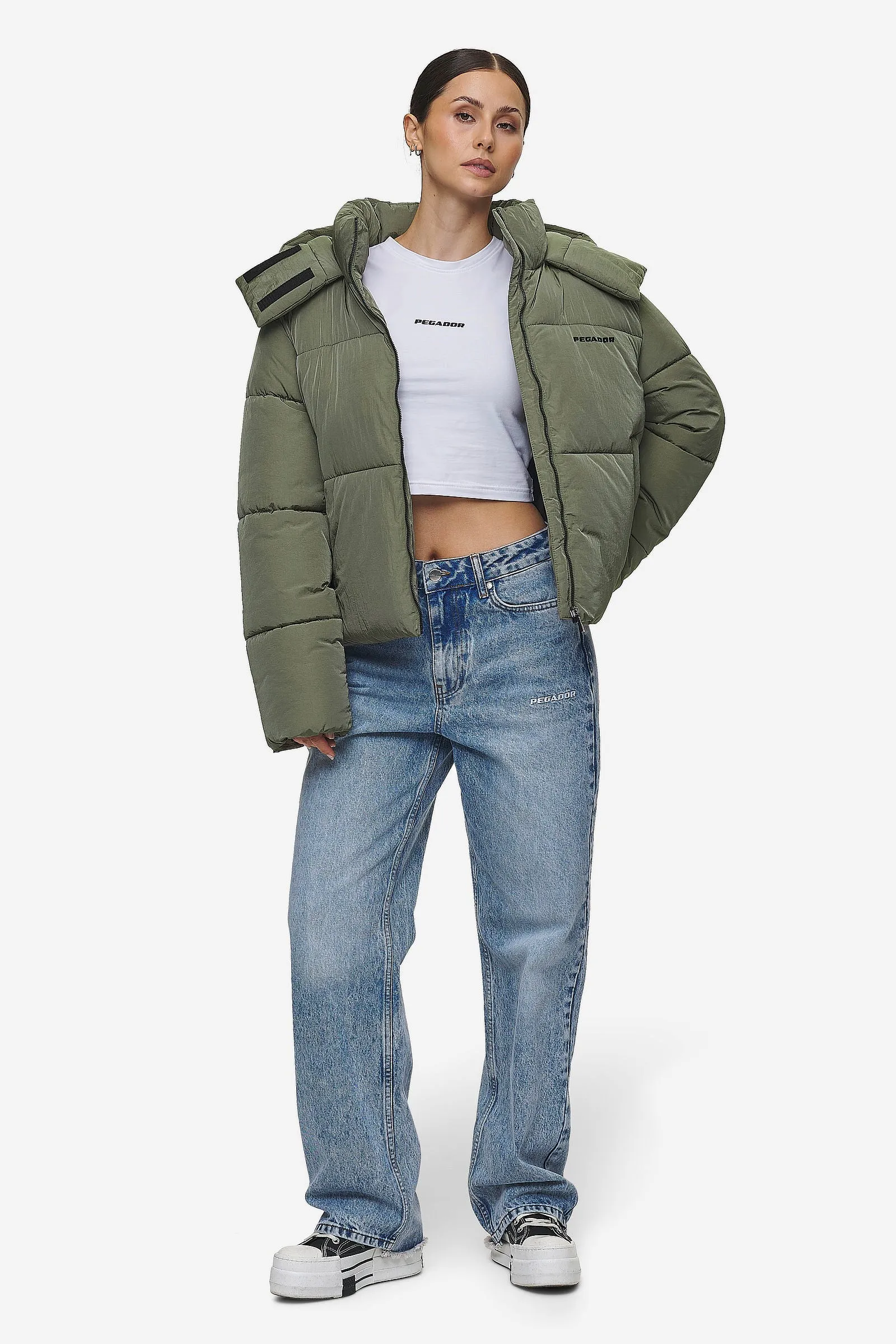 Blanca Crushed Puffer Jacket Mud Olive