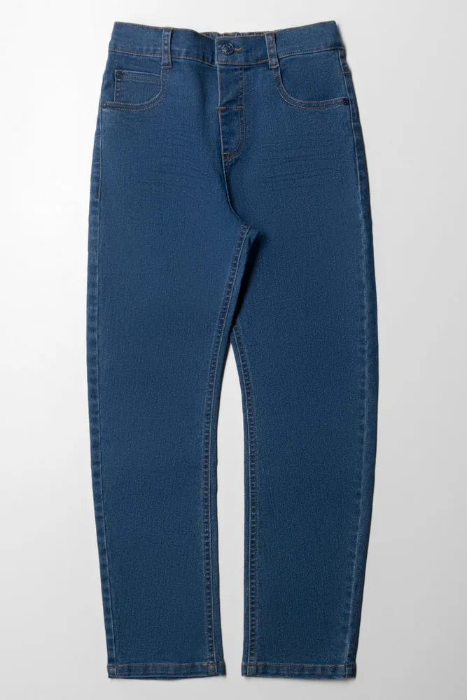 Bowleg Denim Jeans Blue