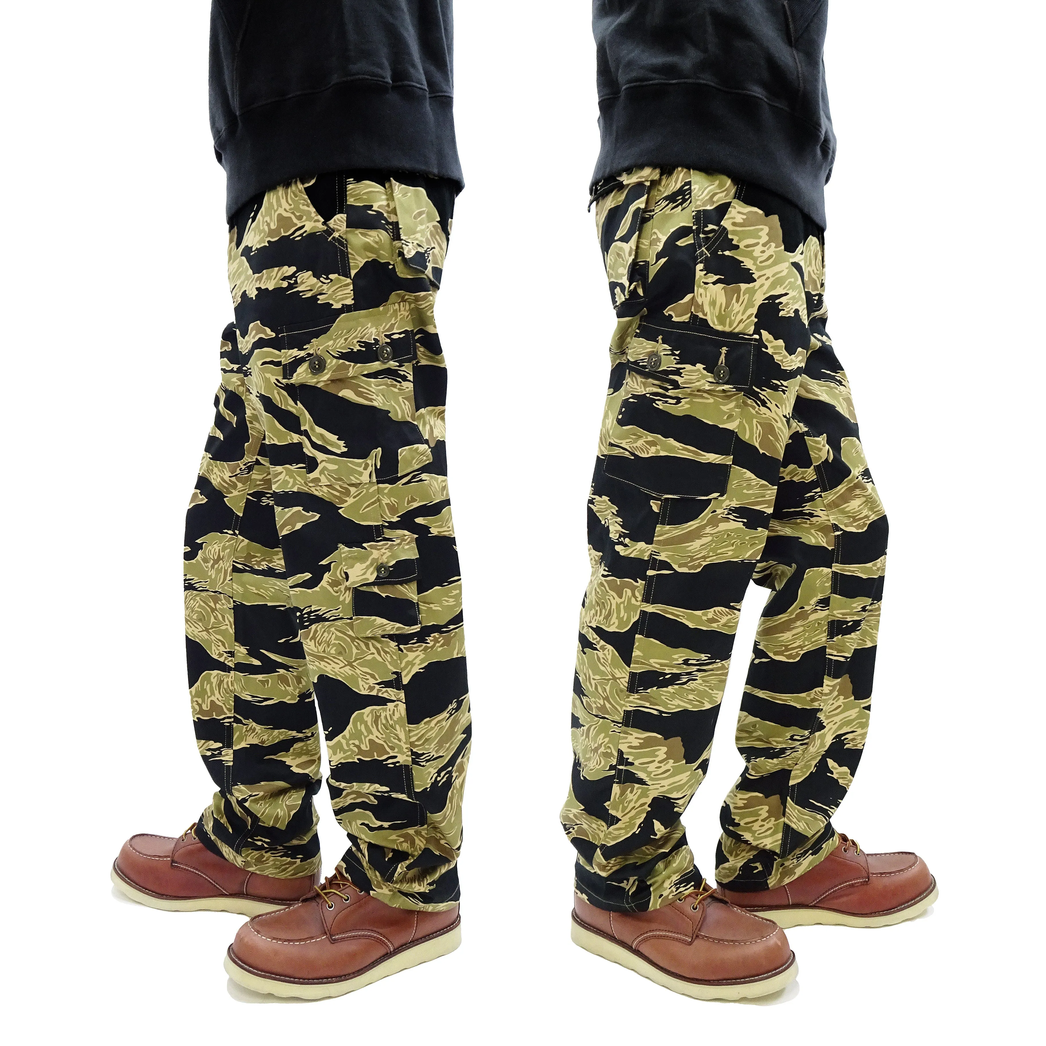 Buzz Rickson Cargo Pants Men's Relaxed-Fit U.S. Military Gold Tiger Stripr Camouflage Trousers BR42502