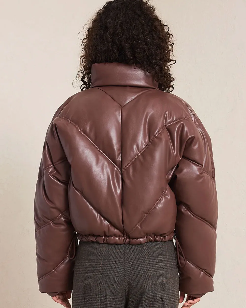 Caffe Morrison Vegan Leather Puffer Jacket