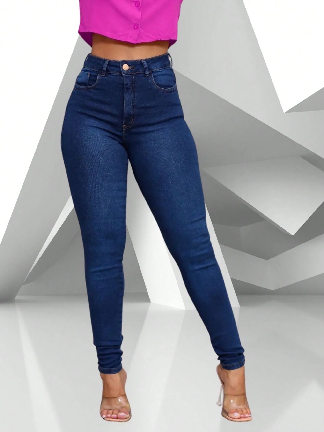 Calça jeans Feminina Skinny Super Empina Bumbum Elastano