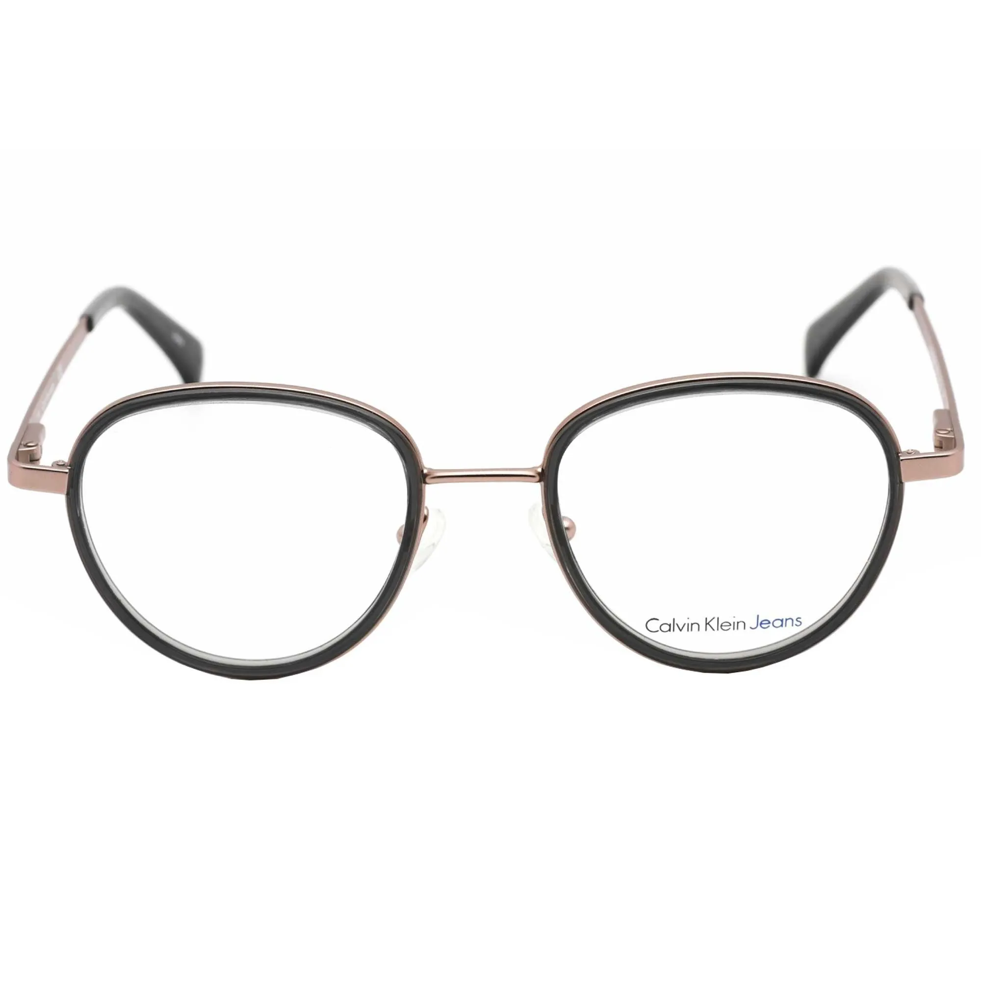 Calvin Klein Jeans Unisex Eyeglasses - Crystal Smoke Round Metal Frame | CKJ156AF 005