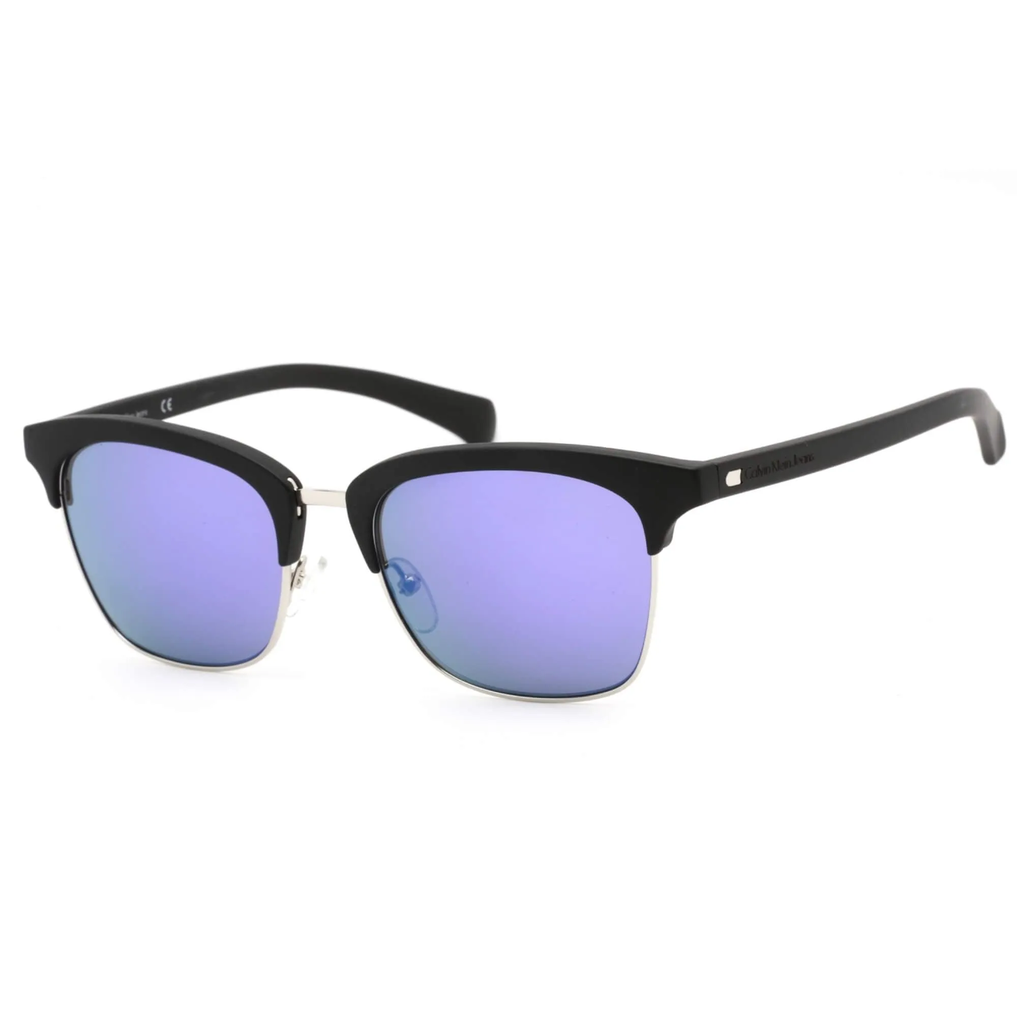 Calvin Klein Jeans Unisex Sunglasses - Matte Black Frame Mirrored Lens | CKJ464SAF 002