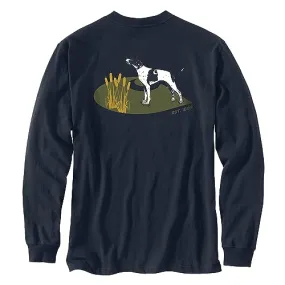 Carhartt 106038 Men's Loose Fit Heavyweight Long Sleeve Pocket Dog Graphic T-Shirt