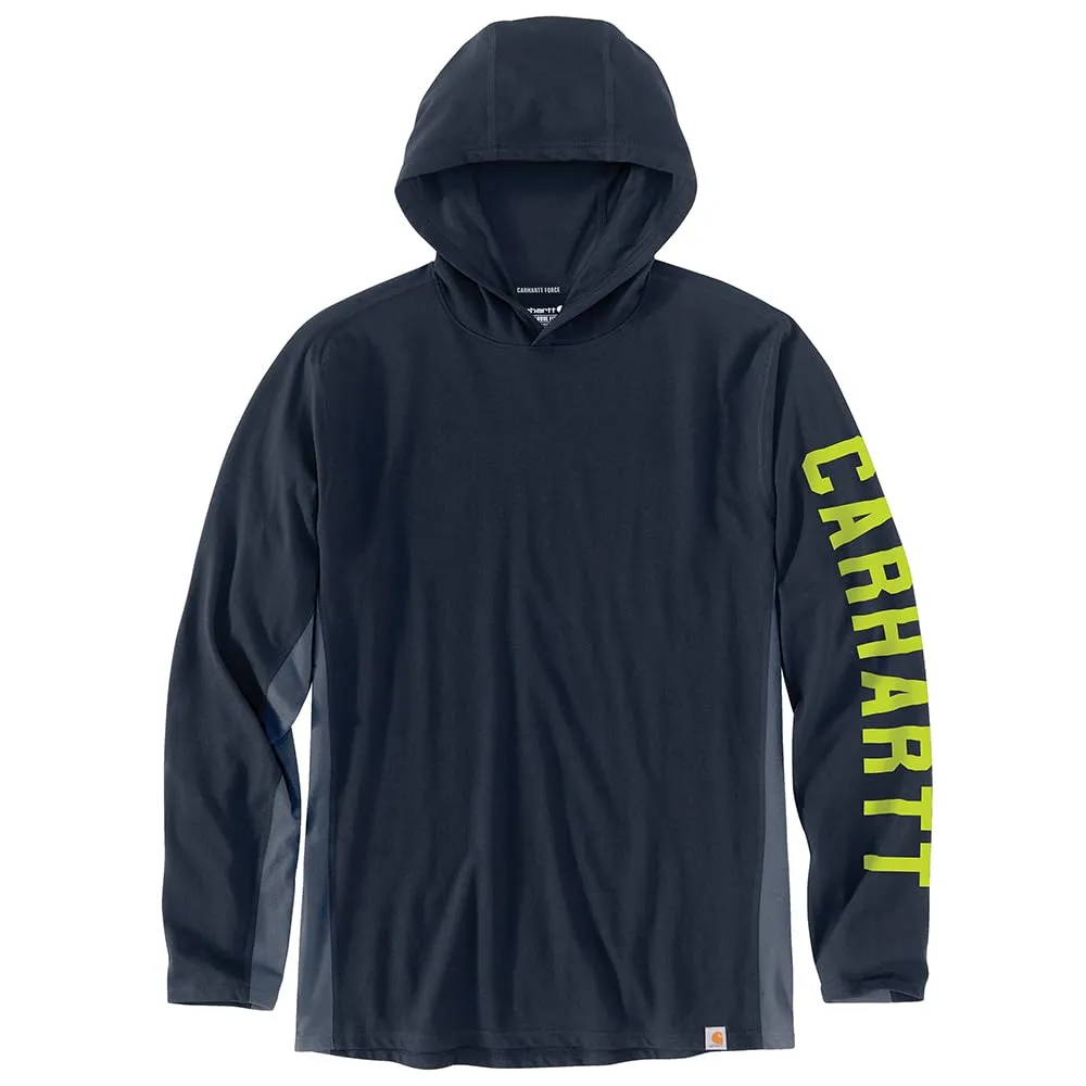 Carhartt 106654 mens Force Relaxed Fit Midweight Long-Sleeve Logo Graphic Hooded T-Shirt 105481