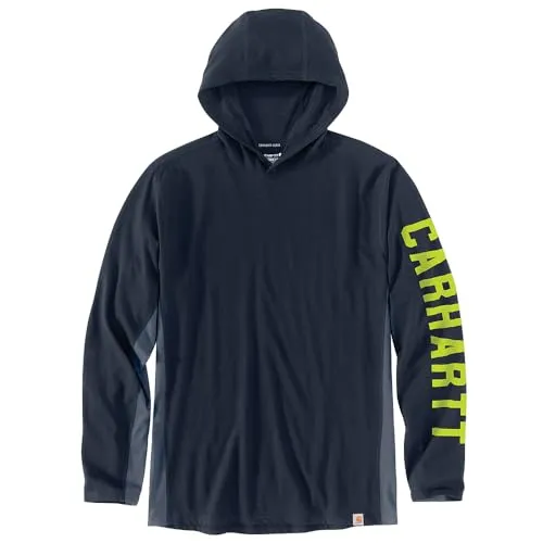 Carhartt 106654 mens Force Relaxed Fit Midweight Long-Sleeve Logo Graphic Hooded T-Shirt 105481