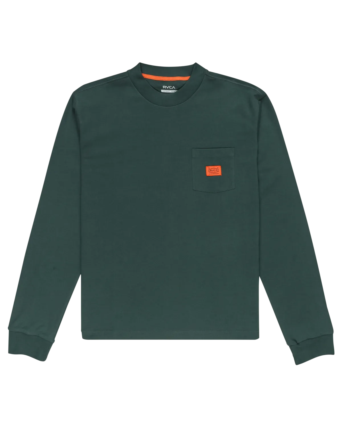 Chainmail Pocket Long Sleeve T-Shirt in Hunter Green