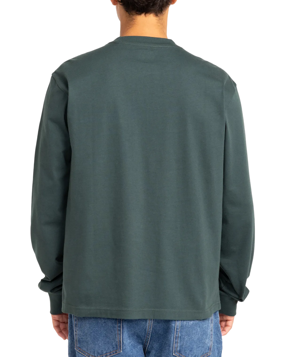 Chainmail Pocket Long Sleeve T-Shirt in Hunter Green