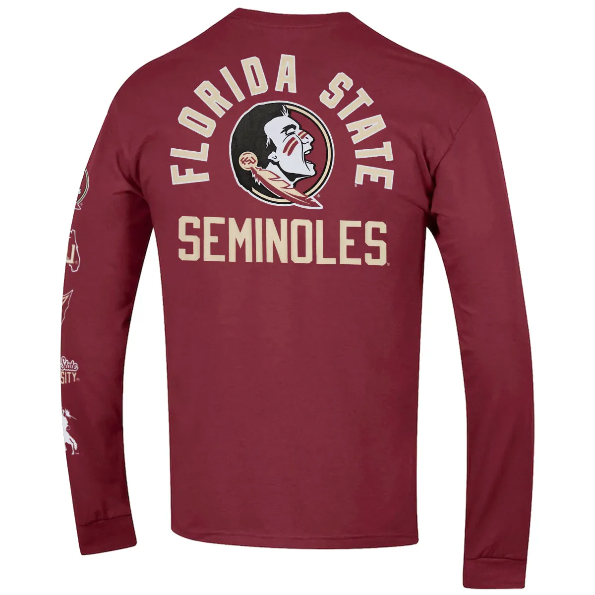 Champion Men's Seminole Logo/Florida State Seminoles Design Long Sleeve T-shirt - Garnet