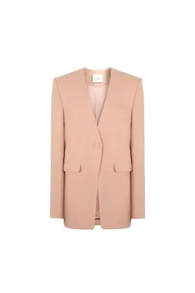 Cheddar Straight Lapelless Crepe Blazer