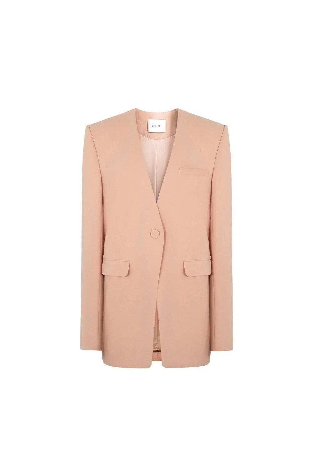 Cheddar Straight Lapelless Crepe Blazer