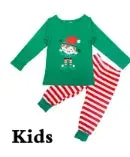 Christmas Matching Pajamas Striped Cartoon Print