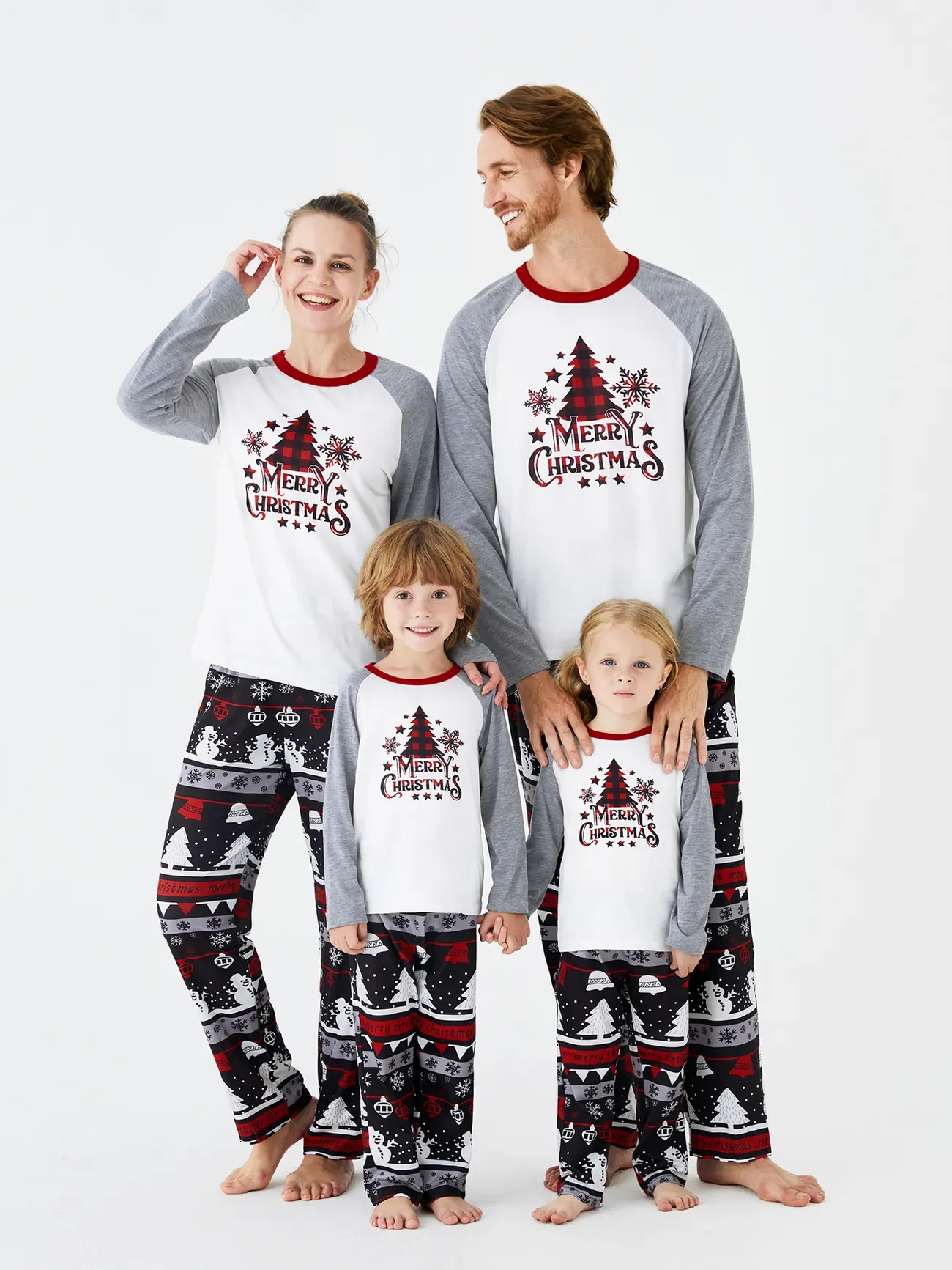 Christmas Tree And Snowflake Print Family Matching Pajama Set