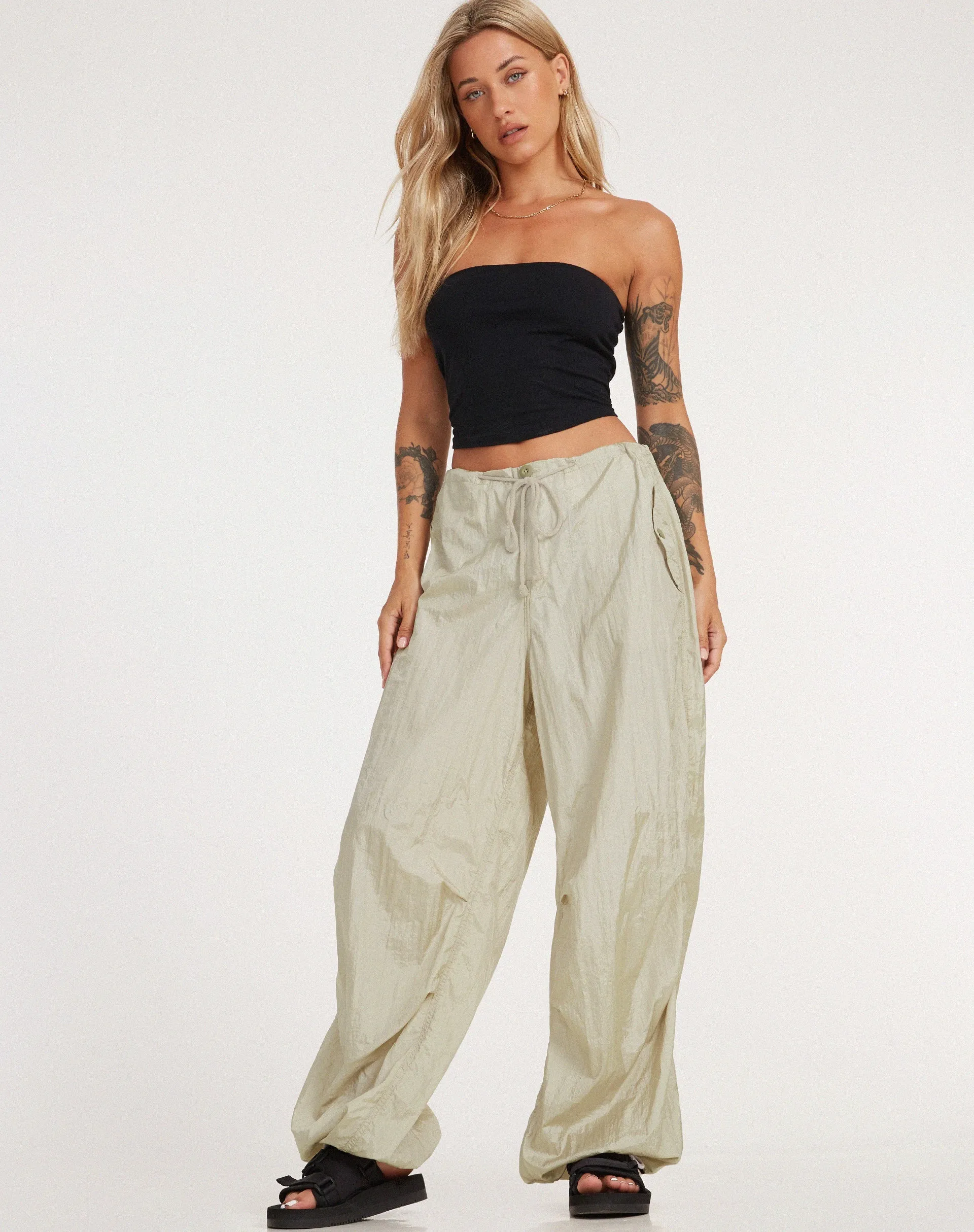 Chute Trouser in Parachute Almond Milk