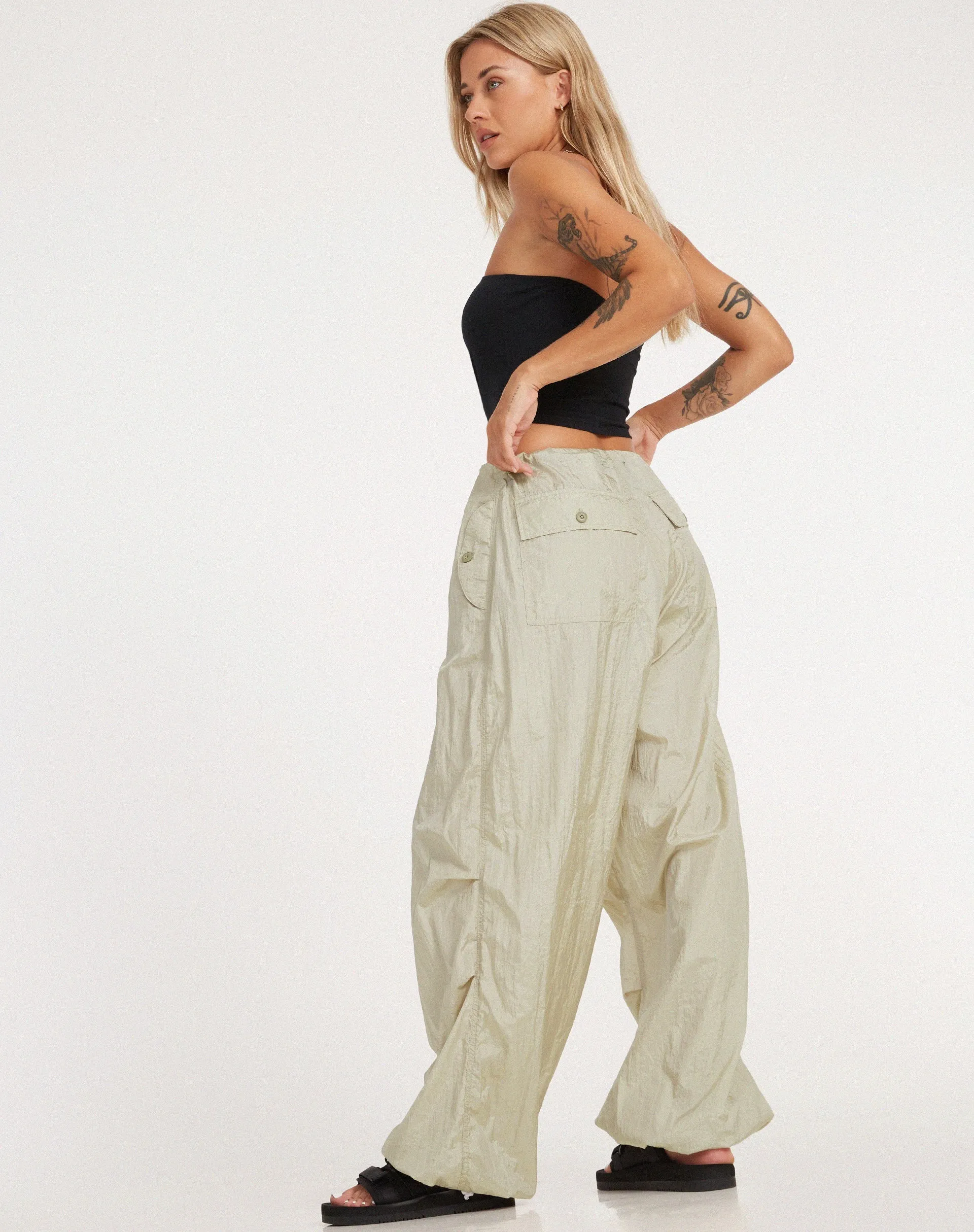 Chute Trouser in Parachute Almond Milk