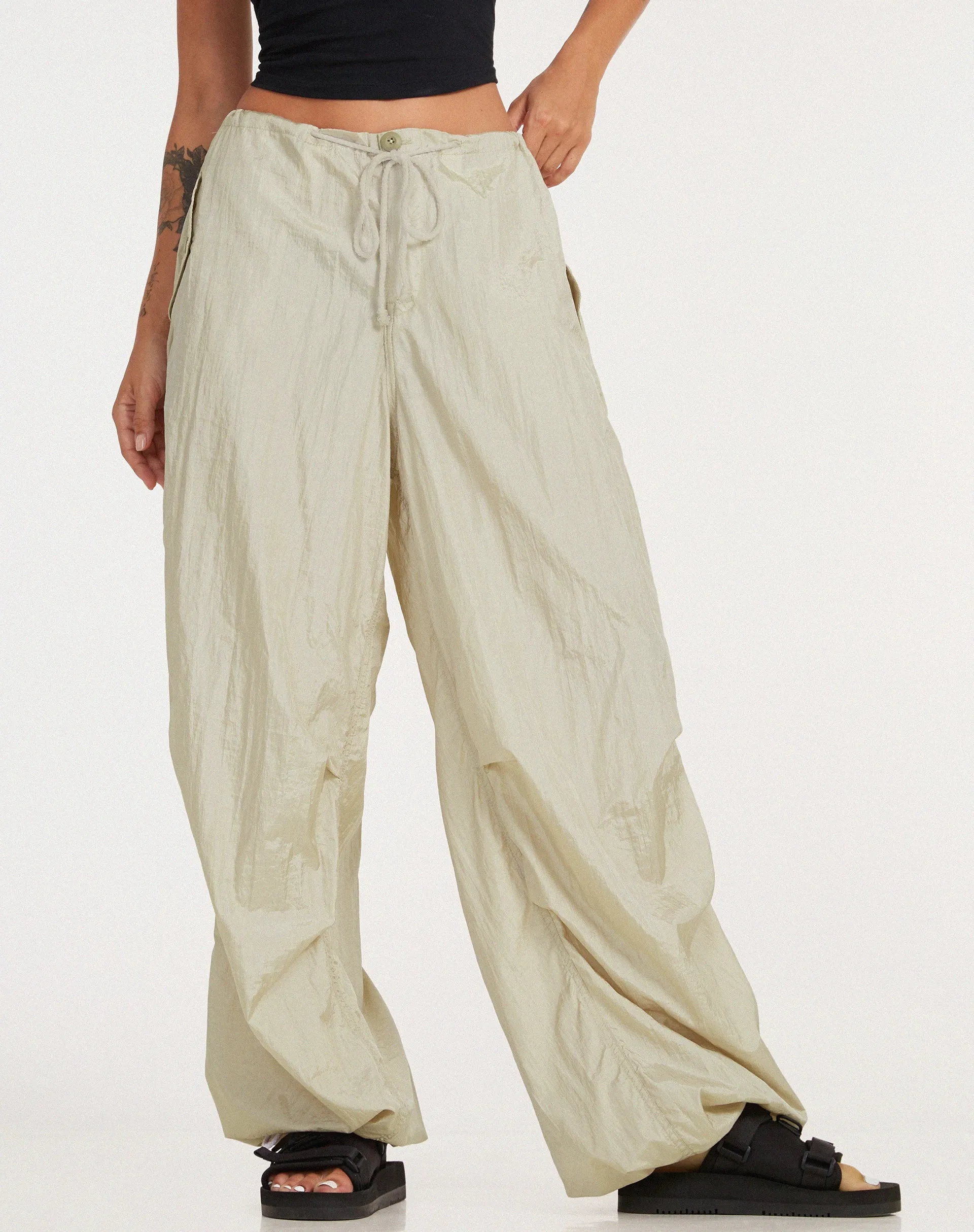 Chute Trouser in Parachute Almond Milk