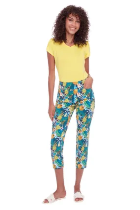 CITRUS PRINT TECHNO CROP PANT 68112