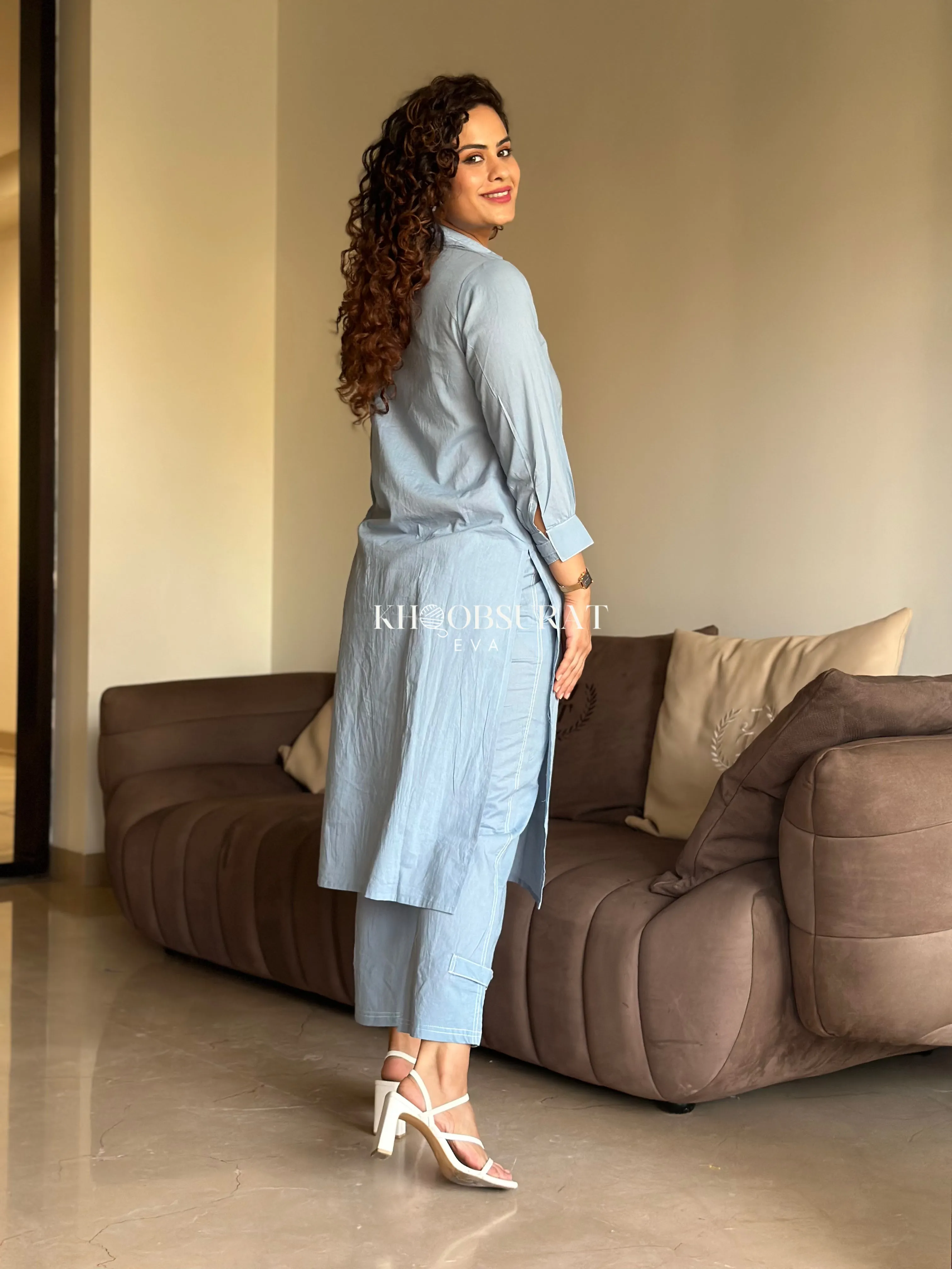 Cloud Soft Blue Kurta Set