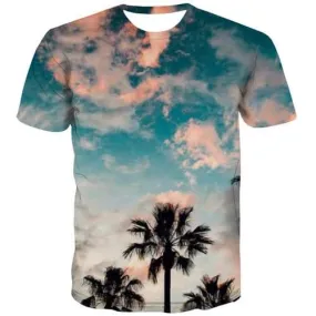 Coconut Tree T shirts Men Sky Tshirts Casual Colorful Shirt Print Harajuku Tshirt Anime Gothic Tshirts Novelty Short Sleeve