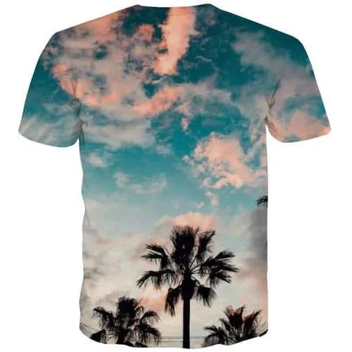 Coconut Tree T shirts Men Sky Tshirts Casual Colorful Shirt Print Harajuku Tshirt Anime Gothic Tshirts Novelty Short Sleeve