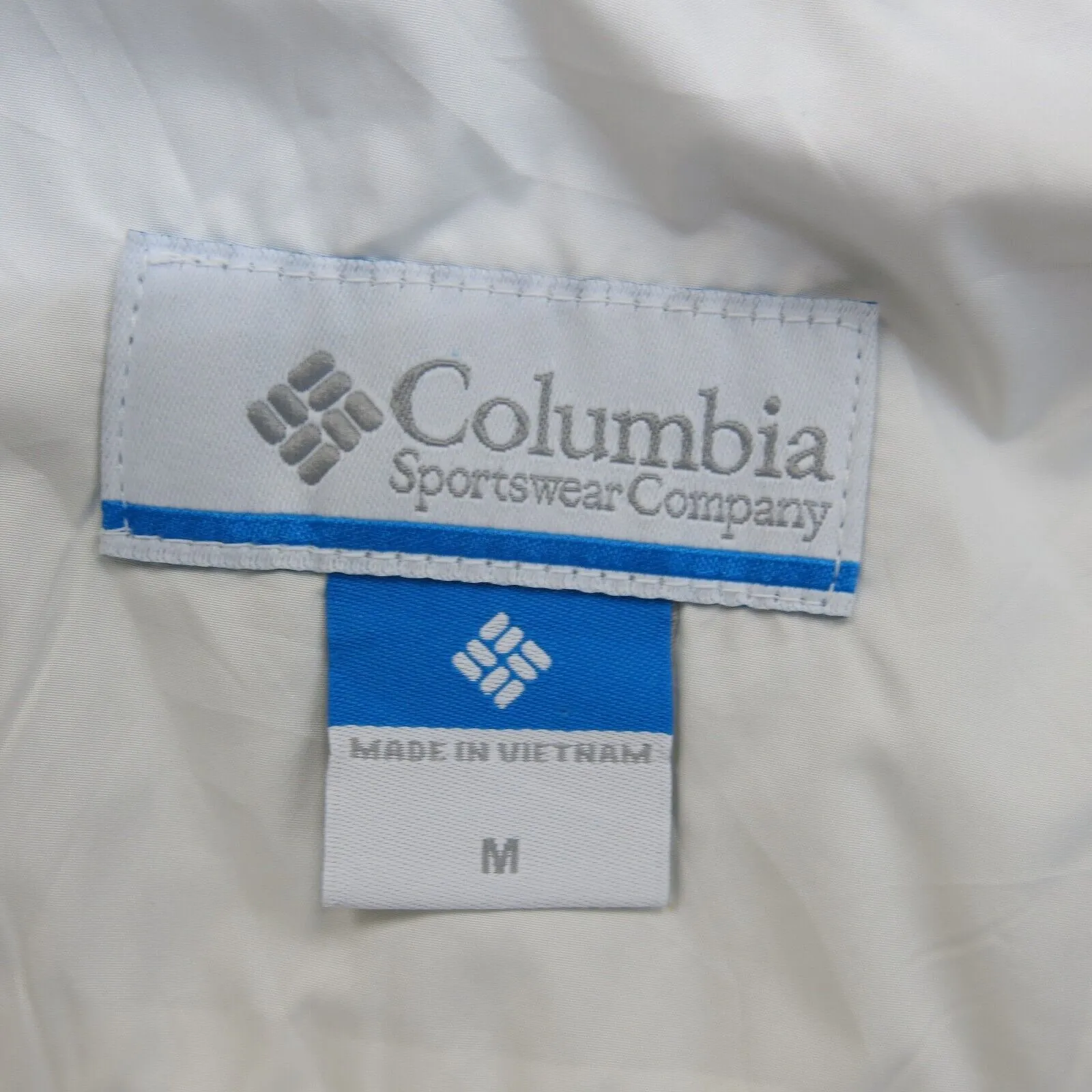 Columbia Jacket Womens Medium White Quilted Windstopper Full Zip Up Long Sleeve