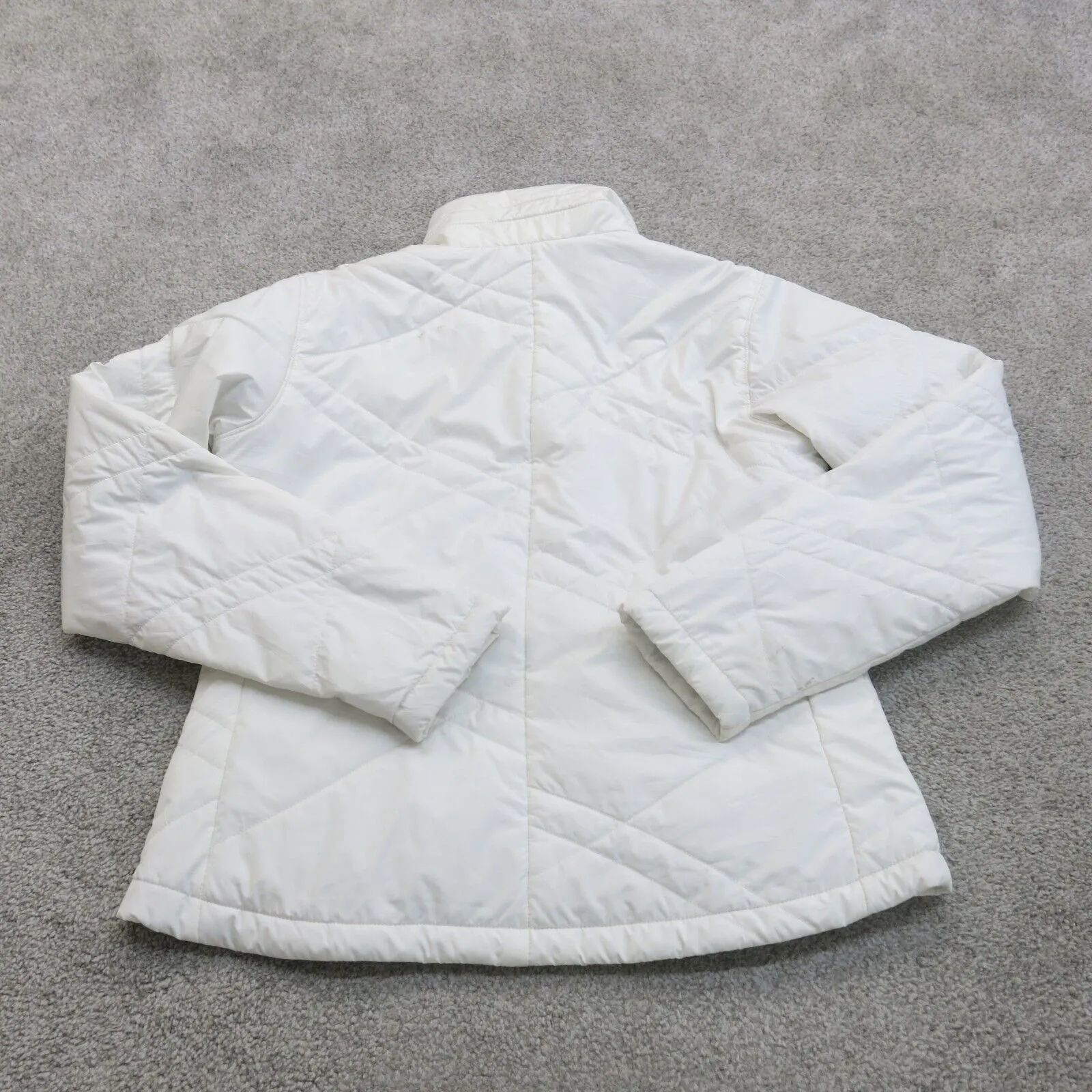 Columbia Jacket Womens Medium White Quilted Windstopper Full Zip Up Long Sleeve