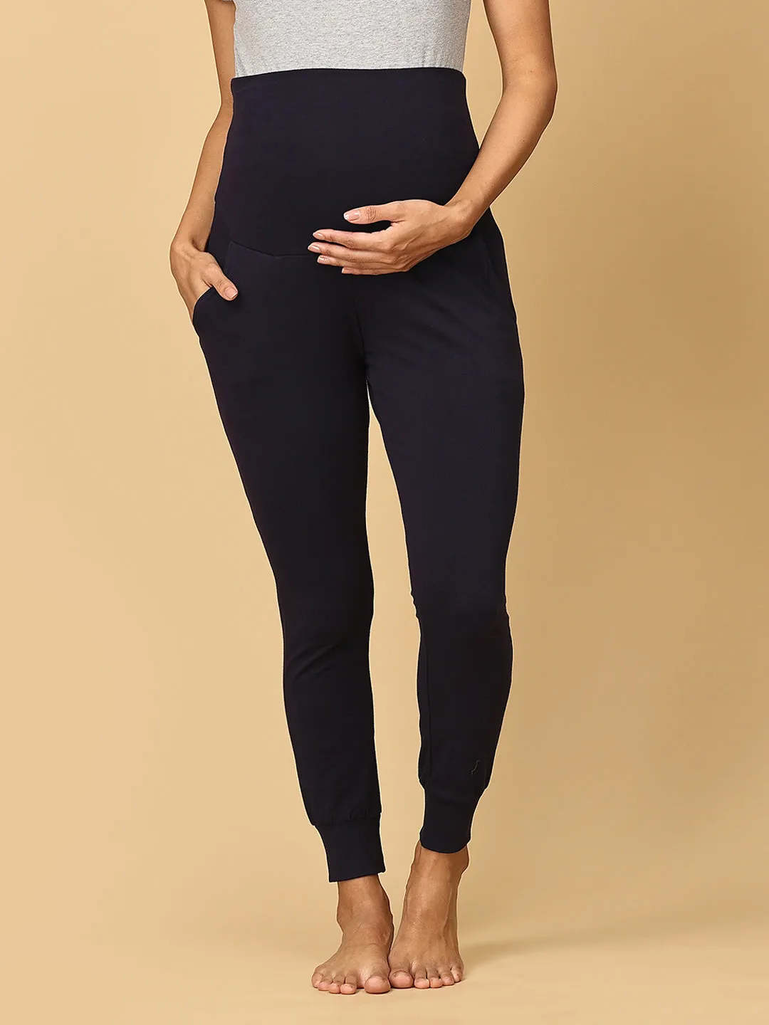 Comfy Maternity Joggers Navy Blue