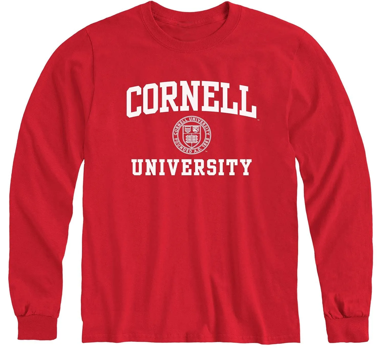 Cornell Crest Long Sleeve T-Shirt (Red)